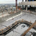 Rooftop stainless steel pool construction